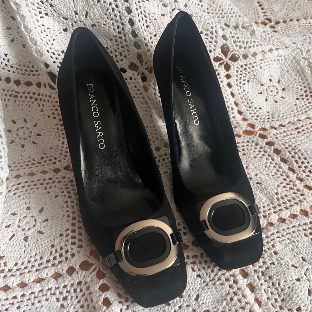 Vintage looking Franco Sarto Black High Heels‎ shoes size 7.5
